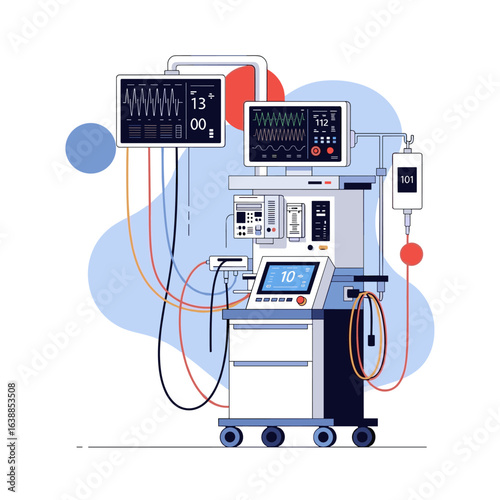 Modern medical ventilator machine for critical care patient support