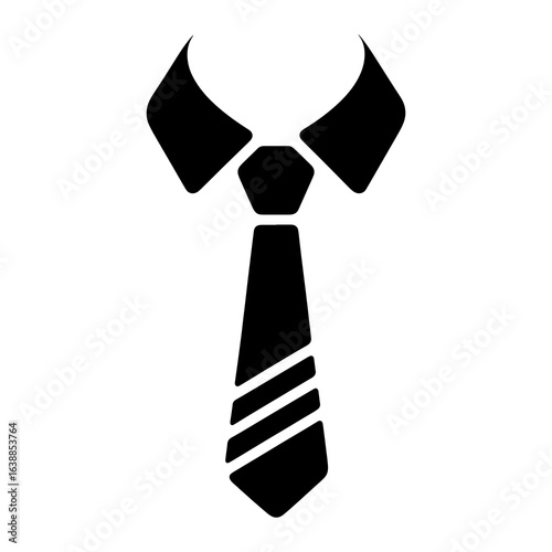 Black tie and collar icon clothing formal