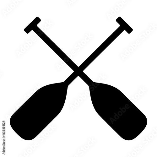 Crossed black oars white watercraft