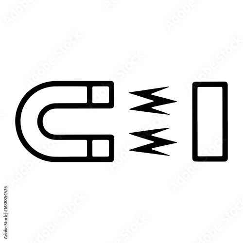 Horseshoe magnet attracting metal bar attraction magnetic force