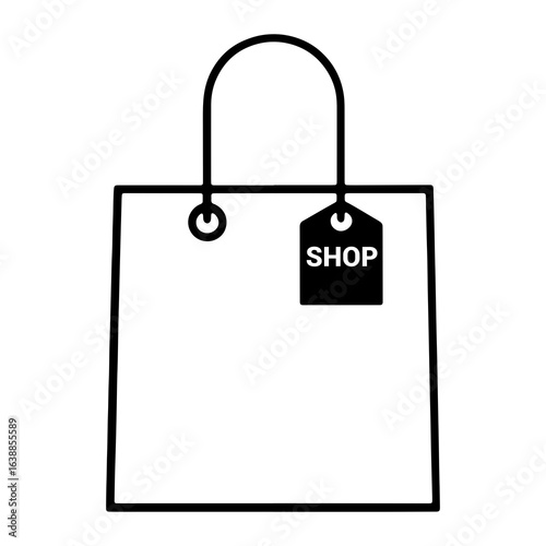 Shopping bag with shop tag retail