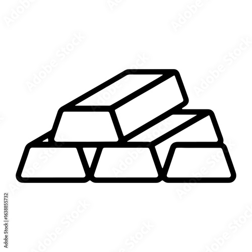 Stacked gold bars outline bullion precious metal