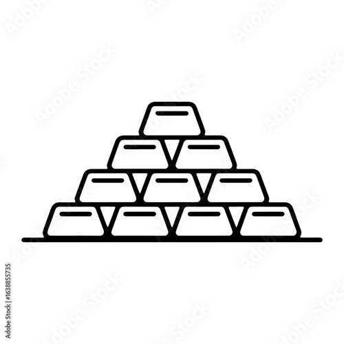 Stacked gold bars outline bullion wealth
