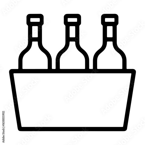 Three bottles in a container beverage drink