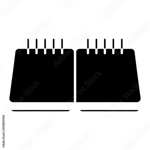 Two black calendars with spiral binding date schedule