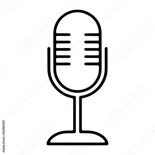 Vintage microphone on stand retro audio