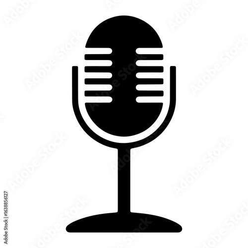 Vintage microphone silhouette retro audio