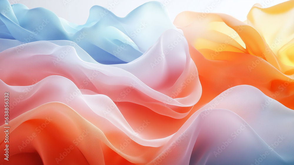 Obraz premium 流れるようなパステルカラーの波