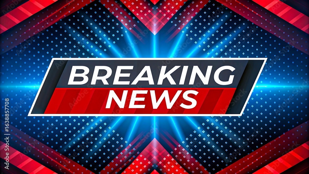 Naklejka premium Title: Breaking news background with glowing abstract design 