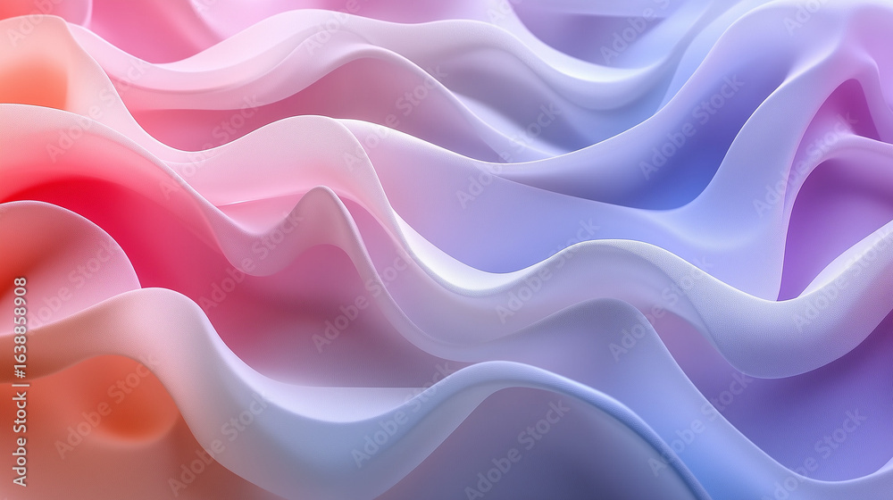 Fototapeta premium 流れるようなパステルカラーの波