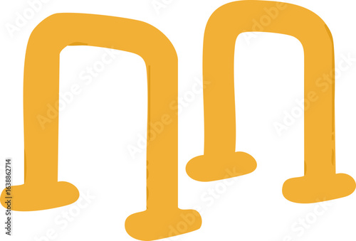 Abstract Parallel Bars Icon, Isolated Background. Gymnastics Equipment Design for Upper Body and Core Training