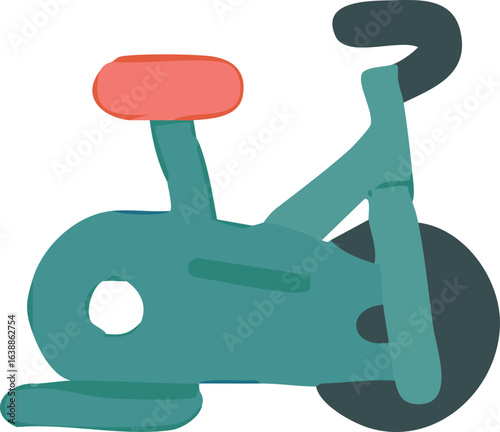 Abstract Indoor Cycling Bike Icon, Isolated Background. Fitness Equipment Design for Cardio and Lower Body Strength Training