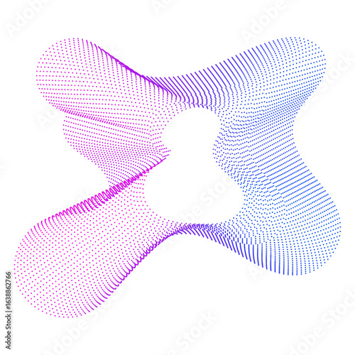 A set of multicolored neon sound dot waves. Sound curve, radial spectrum. Digital equalizer. Colorful template for music banner, cover, poster, flyer, ads, social media. vector illustration