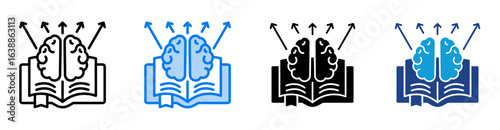 Adaptive Learning icon set multiple style collection