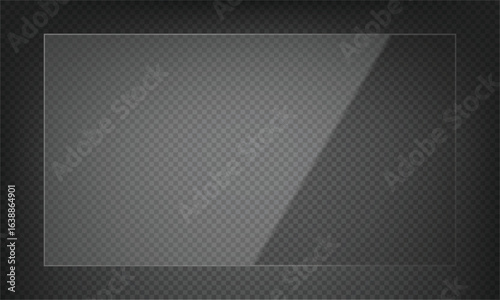 16:9 vector image of a mirror reflection, suitable for application on glass, plastic, or acrylic window surfaces. Offers a glossy, luminous appearance with bright highlights and transparency. 