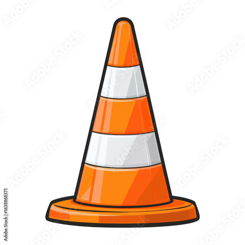 Safety Cone: A bold, digitally-crafted image showcases a bright orange safety cone, a symbol of caution and guidance, ideal for construction projects, traffic management, or any scenario.