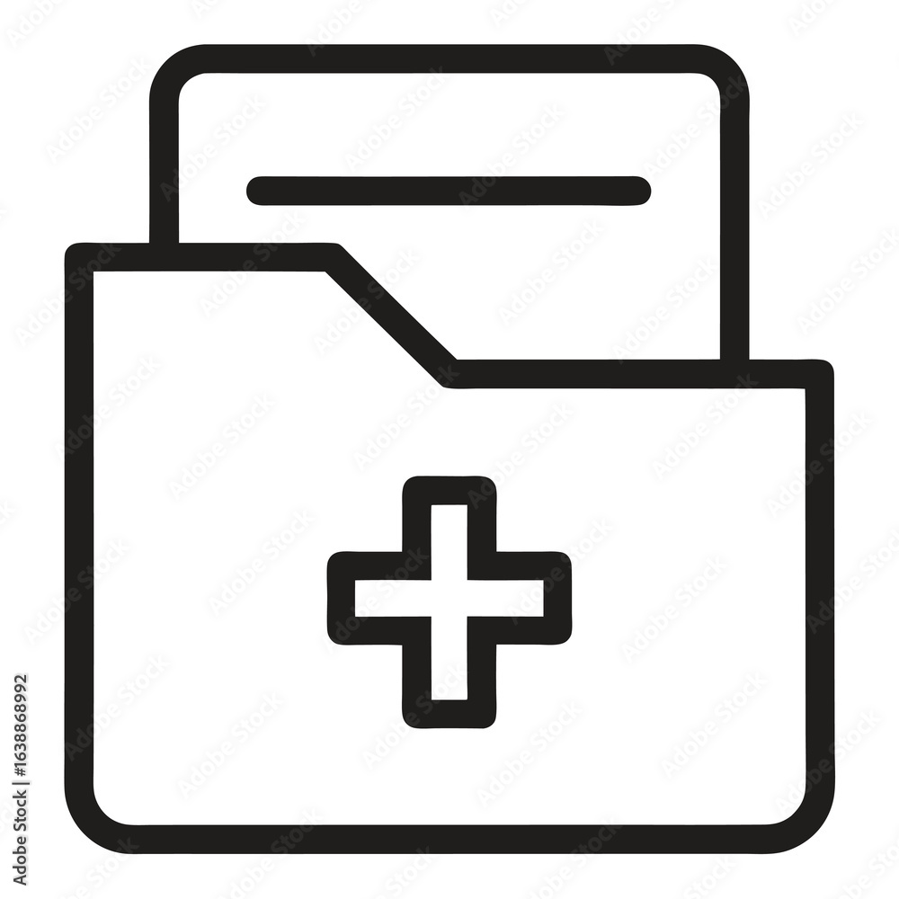 Obraz premium Medical File Folder Icon for Patient Records