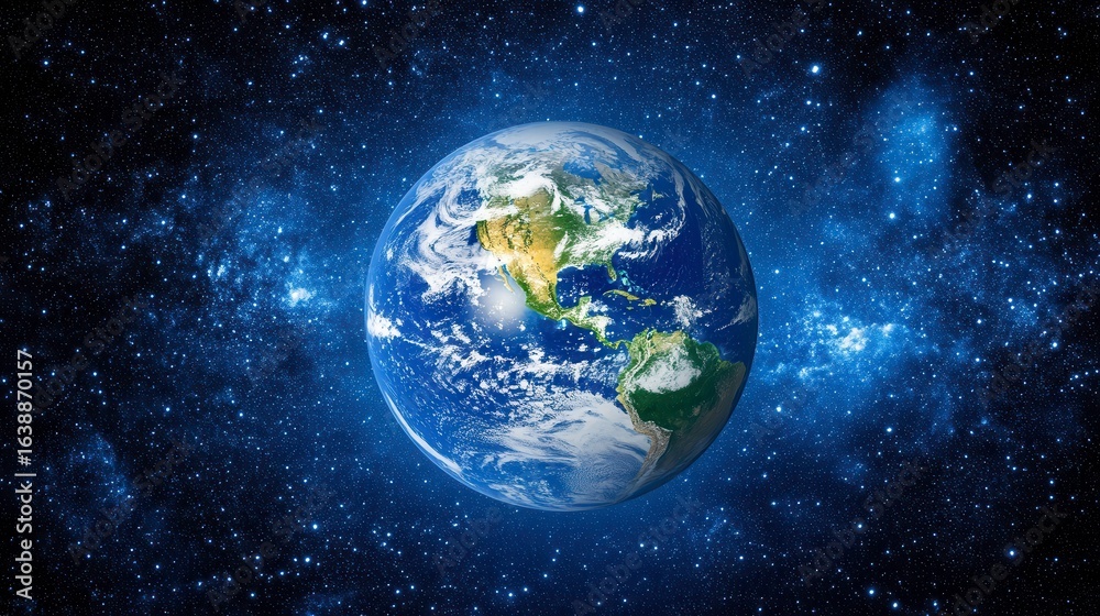 Obraz premium Stunning View of Planet Earth from Outer Space in Vibrant Colors