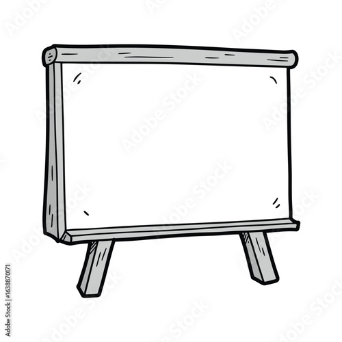 Blank whiteboard on wooden stand for office or classroom use – stock vector flat illustration