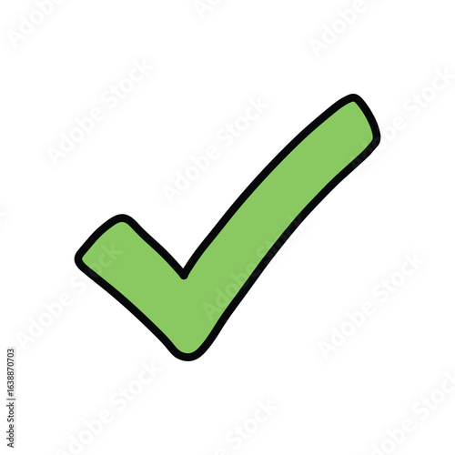 Green checkmark icon – stock vector flat illustration