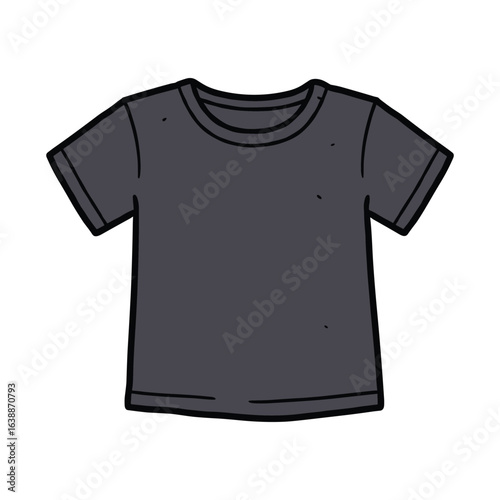 Simple black t-shirt - casual wear for everyday style – stock vector flat illustration
