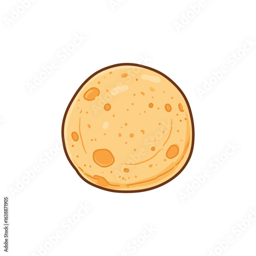 Cartoon style flat bread illustration with texture – stock vector flat illustration
