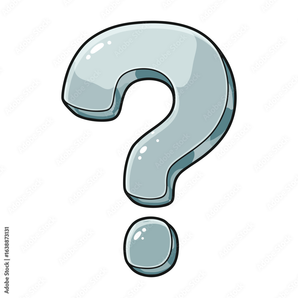 Cartoon question mark illustration with glossy finish – stock vector flat illustration Cartoon question mark illustration with glossy finish – stock vector flat illustration