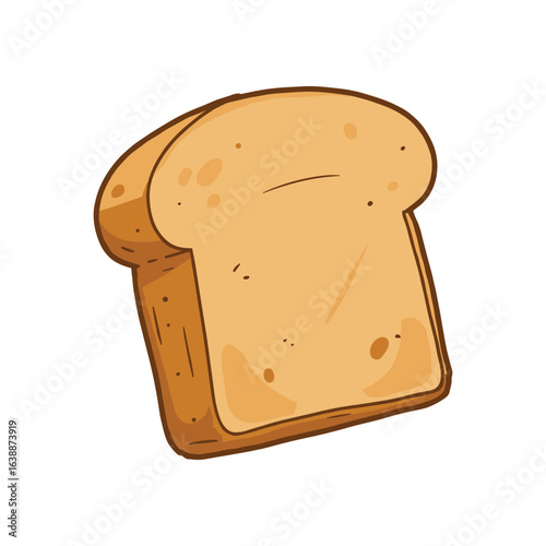Cartoon slice of bread – stock vector flat illustration