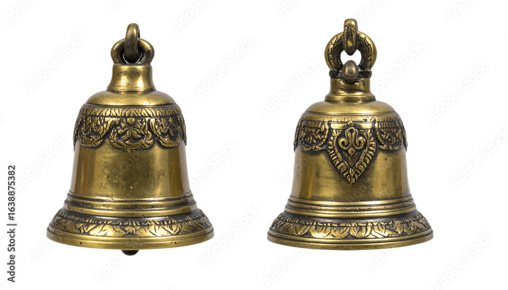Ornate brass bells with detailed engravings offer a touch of tradition and elegance for any project. Ornate brass bells with detailed engravings offer a touch of tradition and elegance for any project.