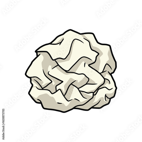 Crumpled paper ball illustration – stock vector flat illustration