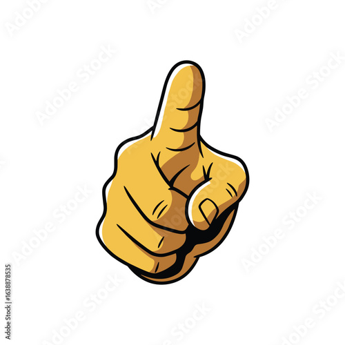 Illustration of a hand pointing upwards with a cartoon style – stock vector flat illustration