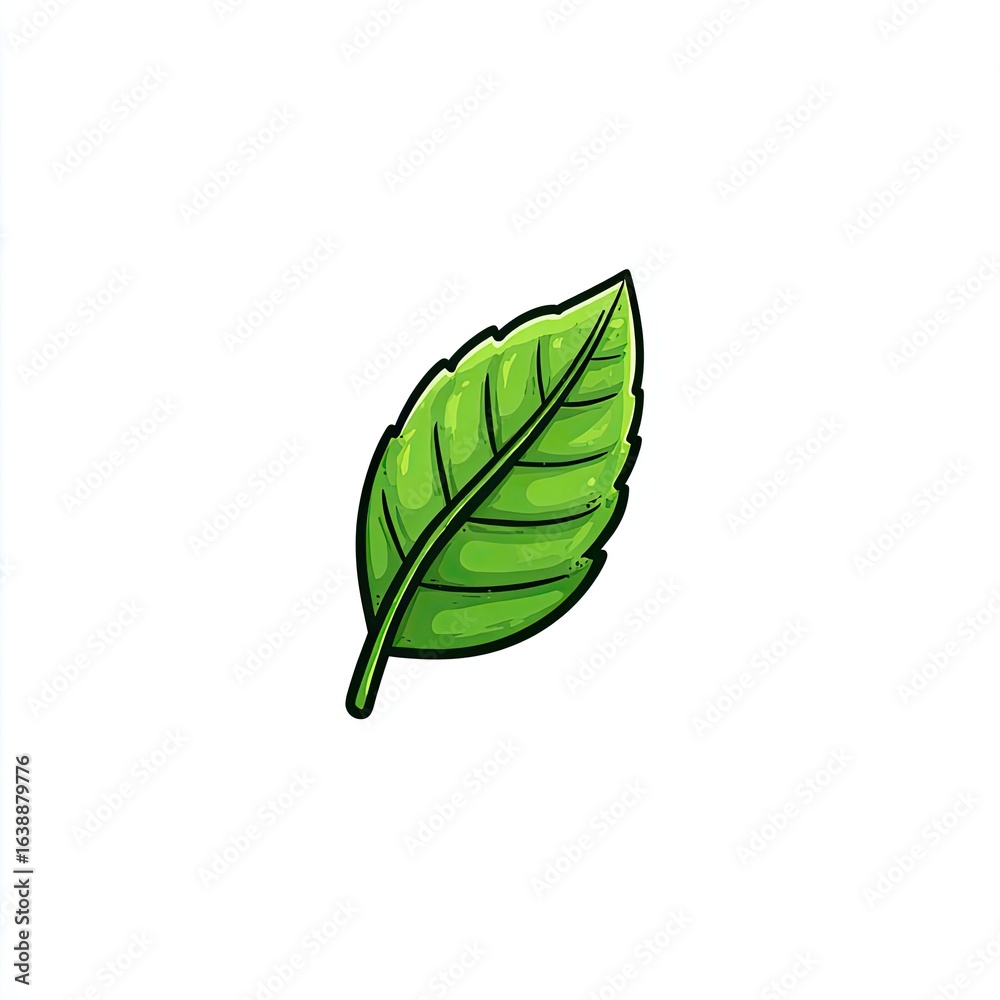 Obraz premium Vibrant green leaf illustration
