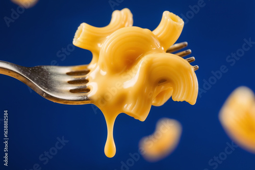 Delicious Macaroni and Cheese Dripping from Fork Comfort Food