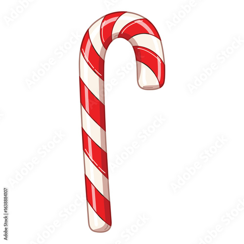 Red and white candy cane illustration – stock vector flat illustration