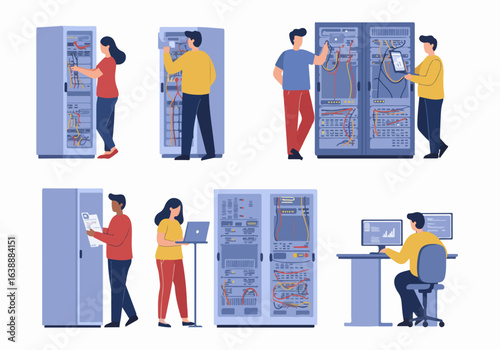 IT professionals managing and maintaining network servers and data center infrastructure