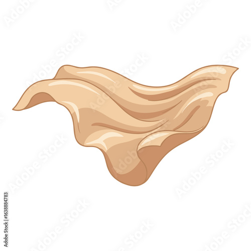 Abstract flowing brown fabric – stock vector flat illustration