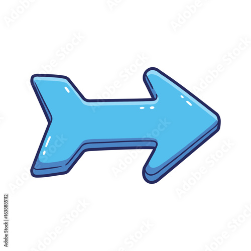 Blue arrow illustration and cartoon style design – stock vector flat illustration