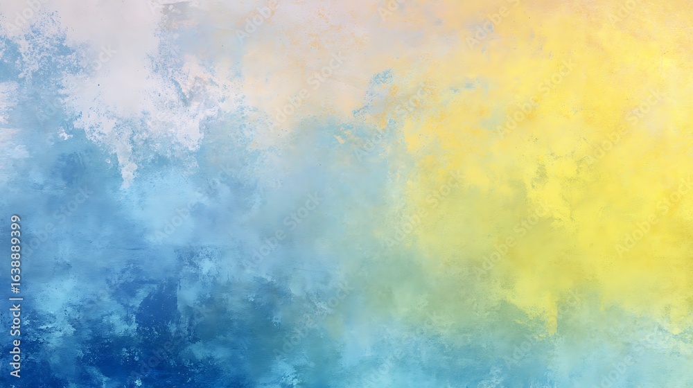 Abstract blend of blue and yellow watercolor strokes background chalky Abstract blend of blue and yellow watercolor strokes background chalky