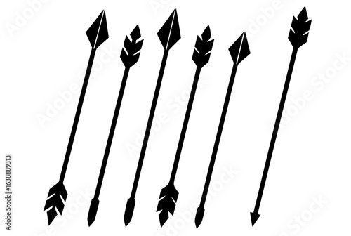 Foto Set of black silhouettes of arrows