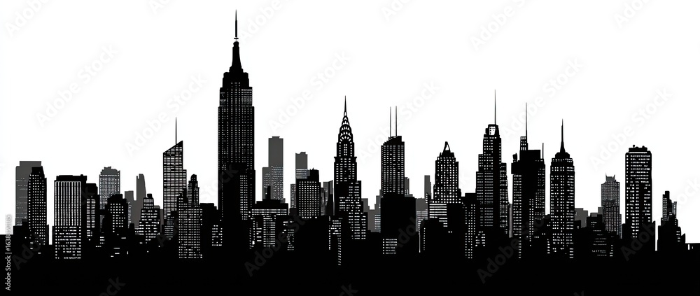 Naklejka premium New York City skyline silhouette (1)