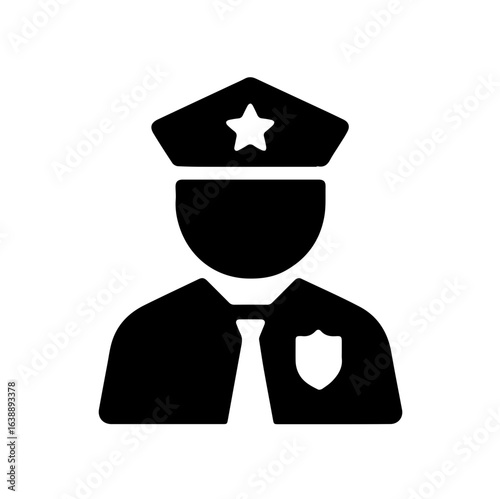 Police Officer Icon – Minimal Vector Law Enforcement and Public Safety Symbol