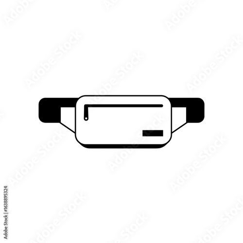 Belt bag in minimalist design with black straps and white body  