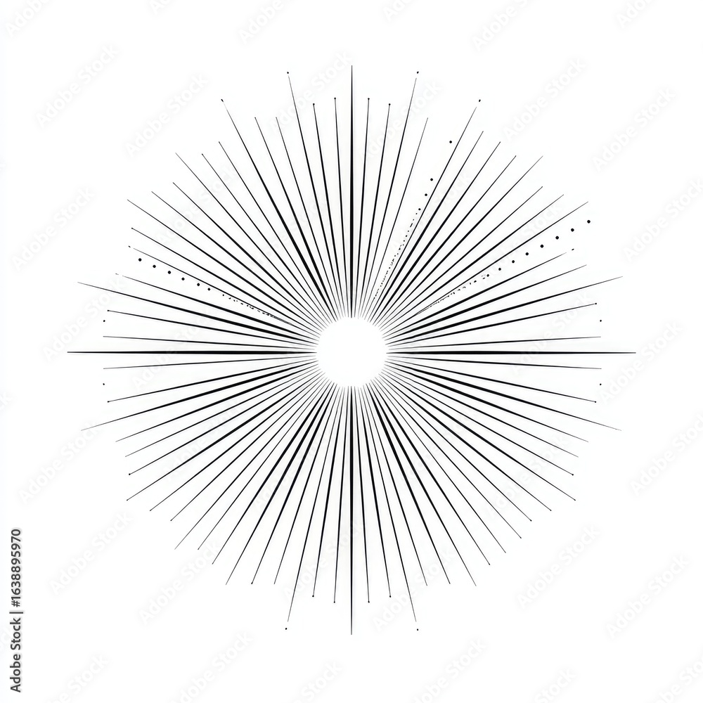 Obraz premium Circular radiating lines creating a sunburst effect
