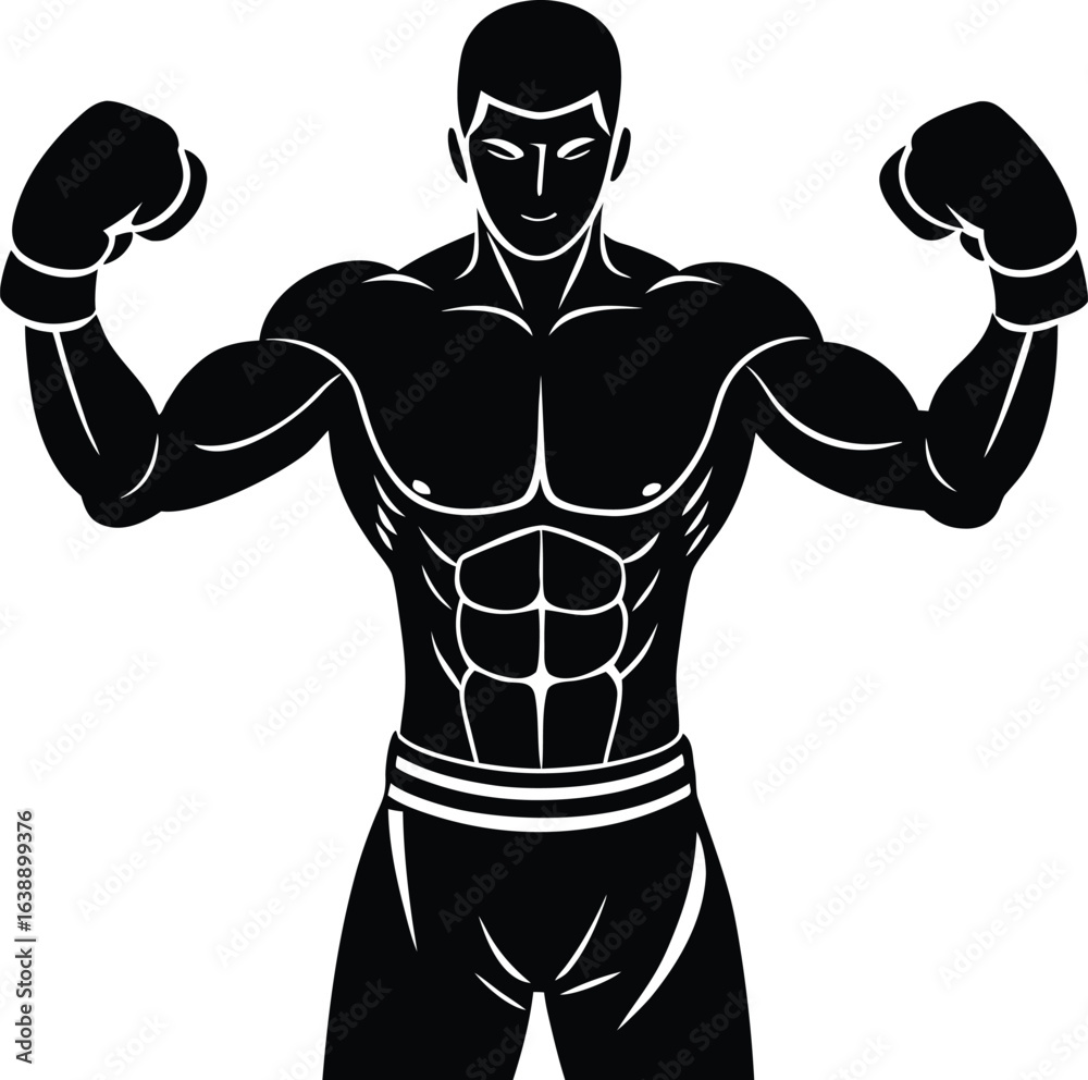 Fototapeta premium fitness man with boxing gloves on white background.eps