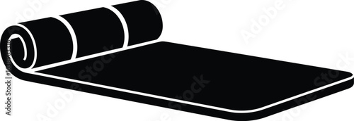 Silhouette of camping sleeping mat is a portable and comfortable pad for outdoor adventures, providing support and relaxation during travel and leisure
