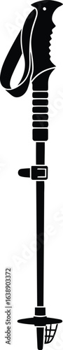 Trekking pole, essential hiking equipment for outdoor adventure, mountain climbing, and recreational activities, a symbol of support and exploration