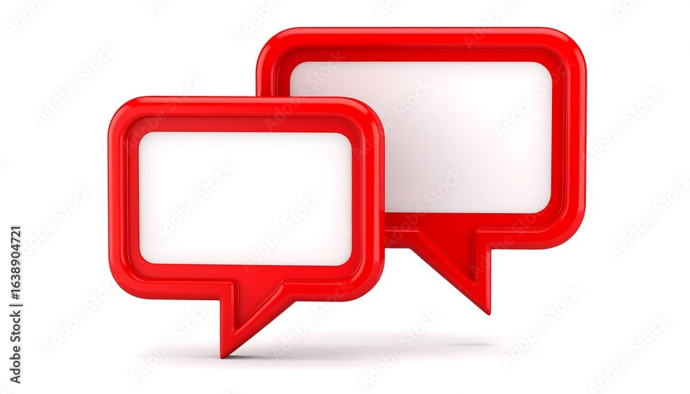Red speech bubbles with blank space. Red speech bubbles with blank space.