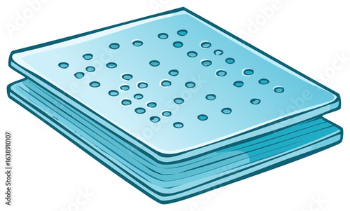 Light Blue Cake Layers with Holes Sweet Treat Dessert Baking Texture Background