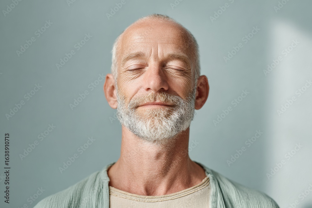 Obraz premium Professional Healthcare Education Image of Elderly Man with Facial Paralysis from Lyme Disease for Clinical Awareness and Medical Marketing Campaigns