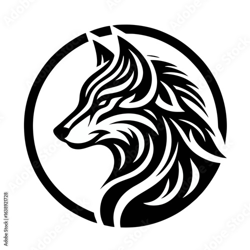 Wolf Logo Tribal Vector Design
